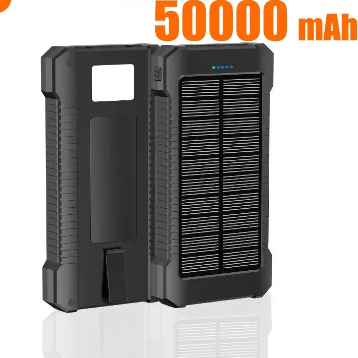 500000mAh Waterproof Solar Power Bank Outdoor Dual USB Charger