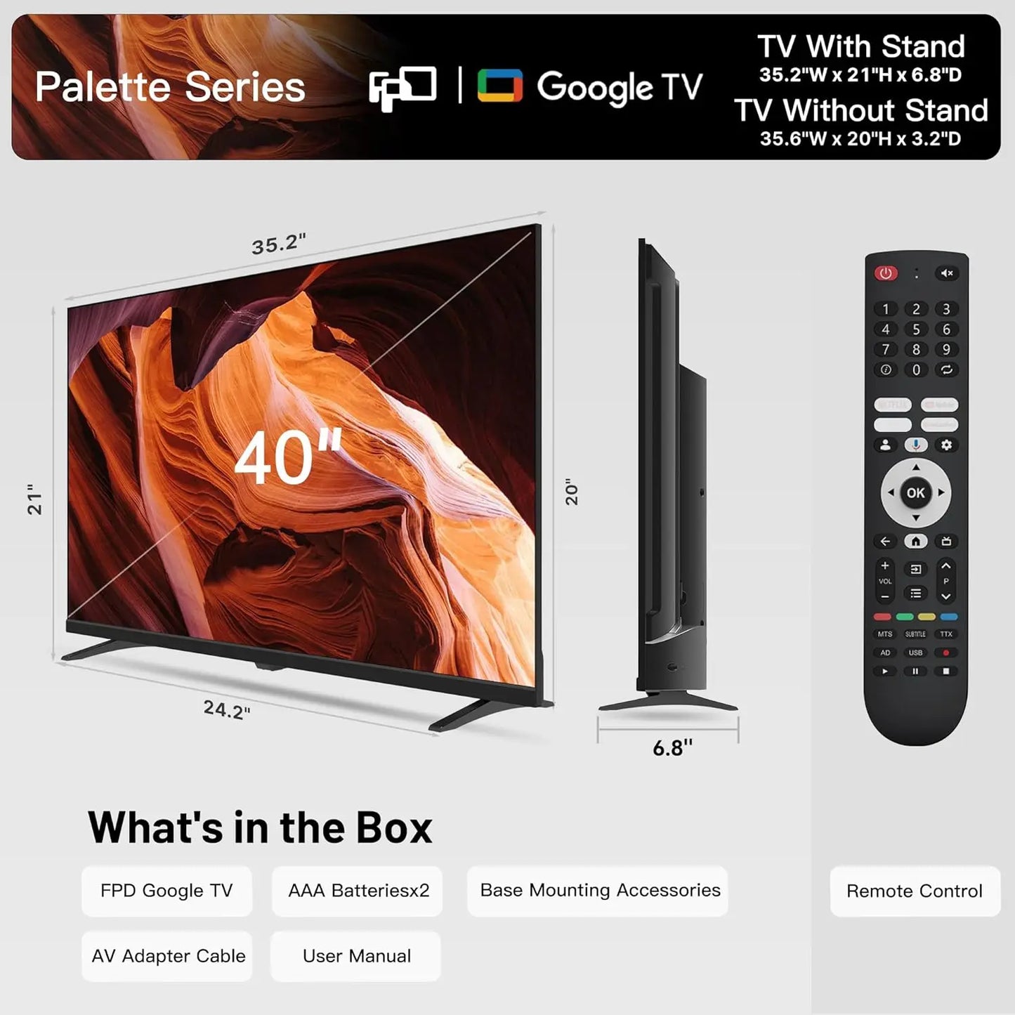 XMSJ Smart TV 1080p HDTV Google TV With Dolby Audio