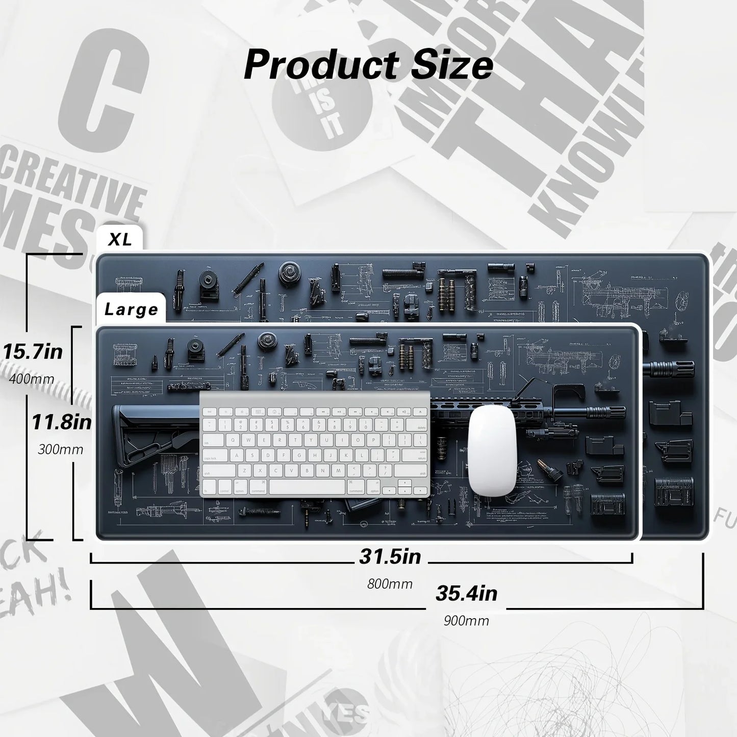 Mairuige Mouse Pad Non Slip Rubber Desk Mat Extended