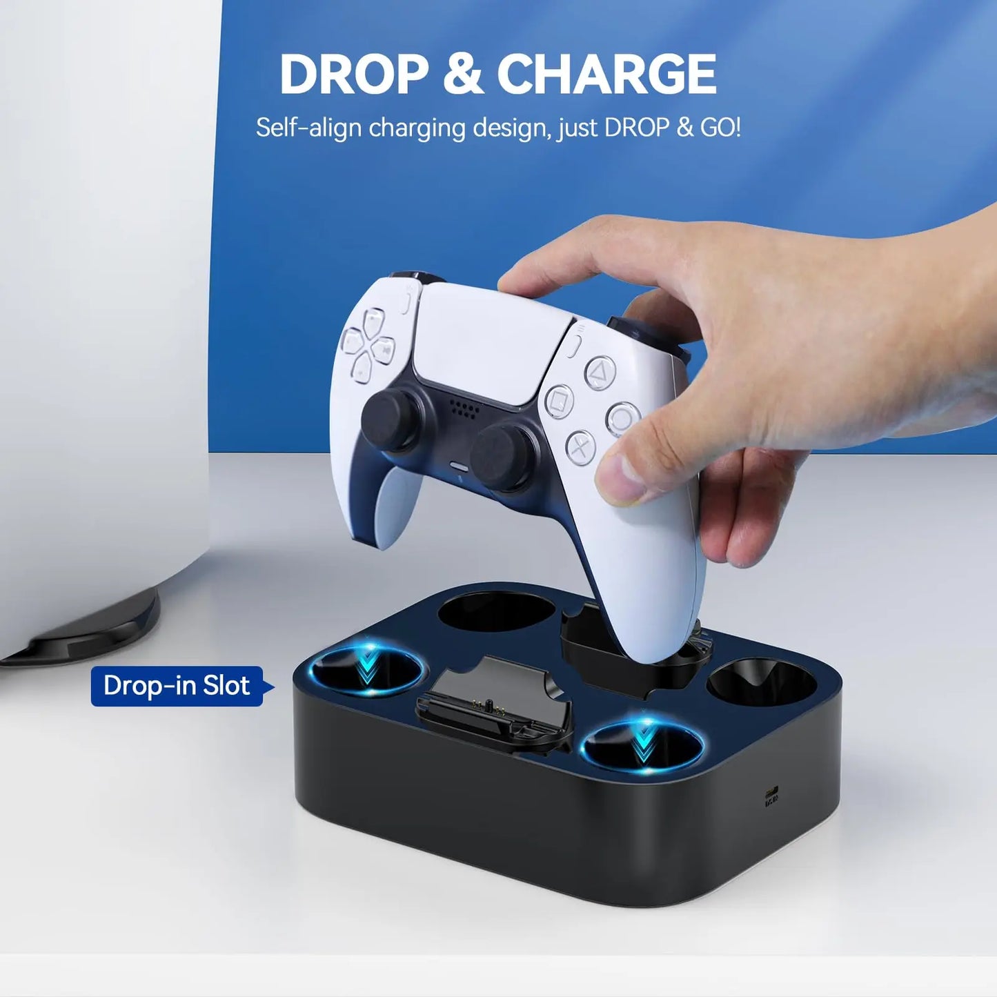NEWDERY PS5 DualSense Edge Charger Station For PlayStation 5