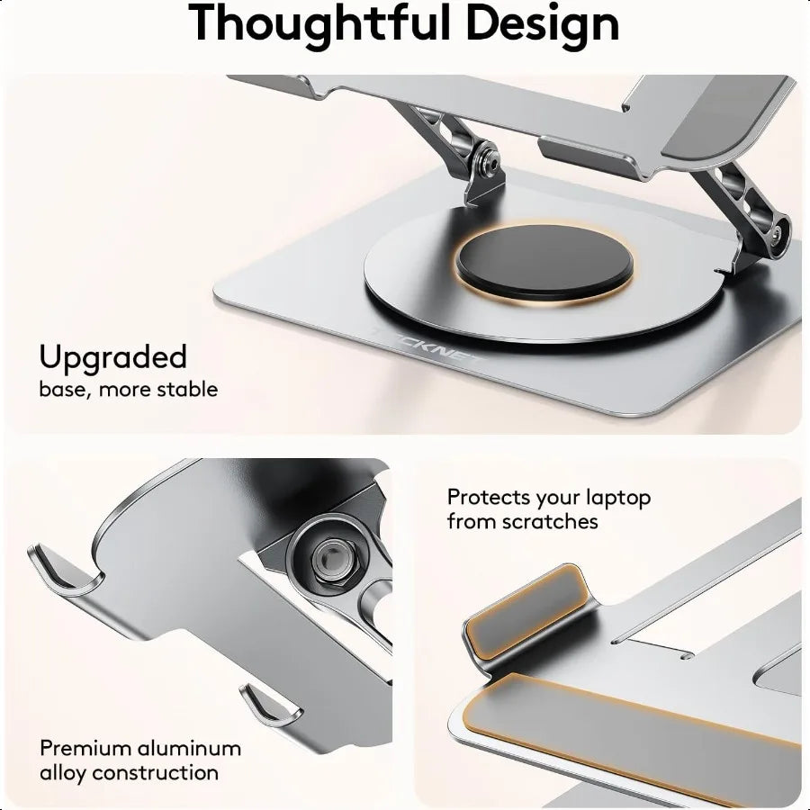 Bo Laptop Stand For Desktop With 360 Rotating Base ErgonomicHeightAdjustableFoldableRiser