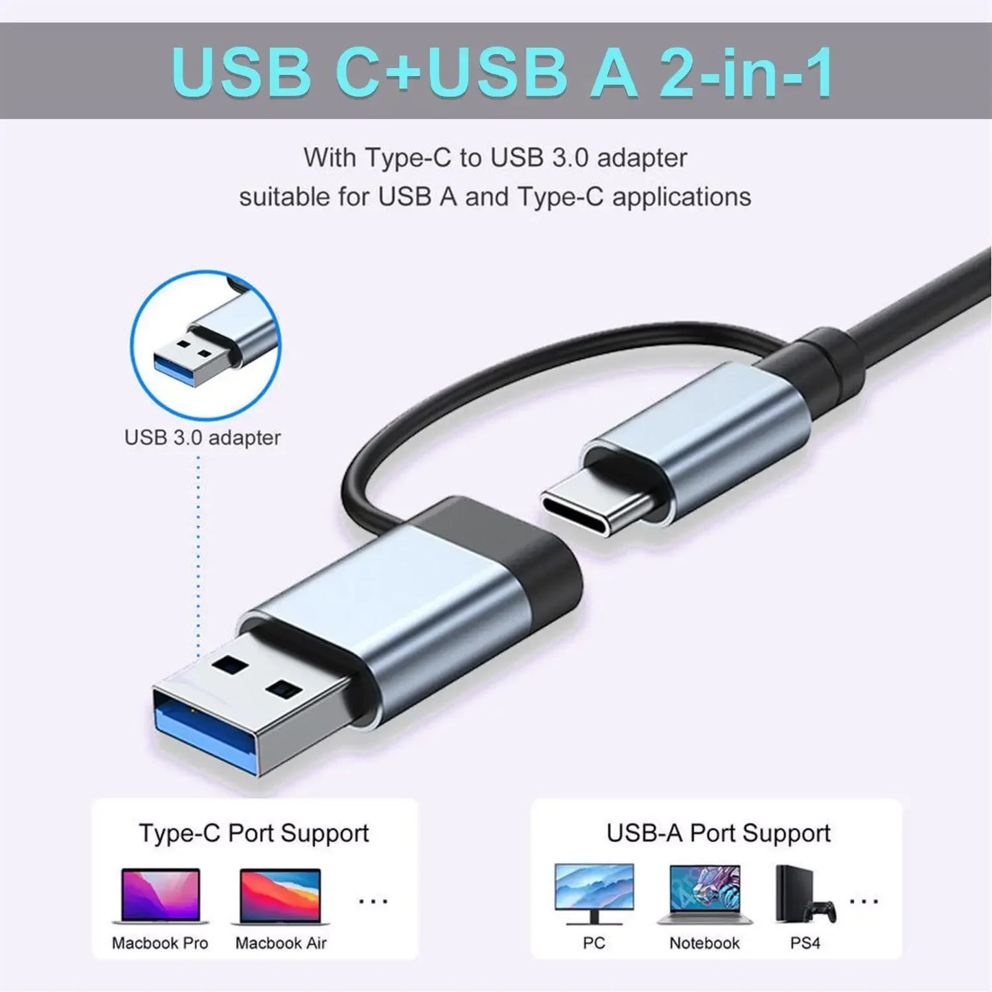 Daguaika 8in1 USB Hub Card Reader USB C Docking Station