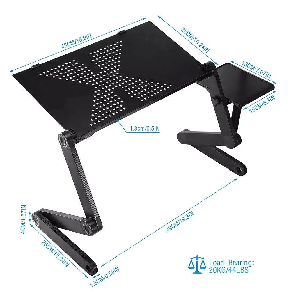 360 Degree Adjustable Aluminum Laptop Table Stand With Mouse Pad