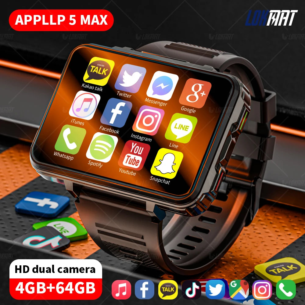 LOKMAT Android Watch Phone 4G With Dual Camera And Flashlight