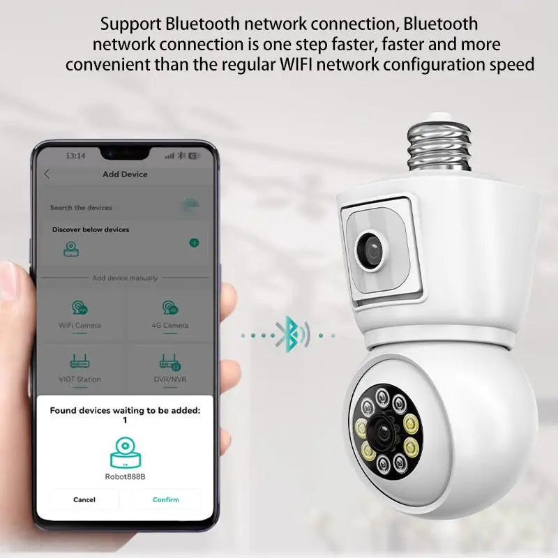 SECUEYE 8MP E27 Bulb WiFi Camera With 4K Night Vision