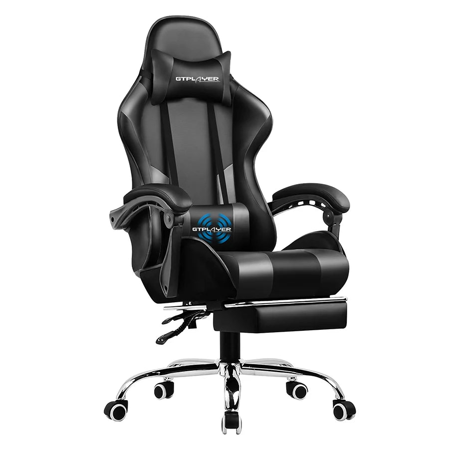 GTPLAYER Gaming Chair With Footrest And Lumbar Support