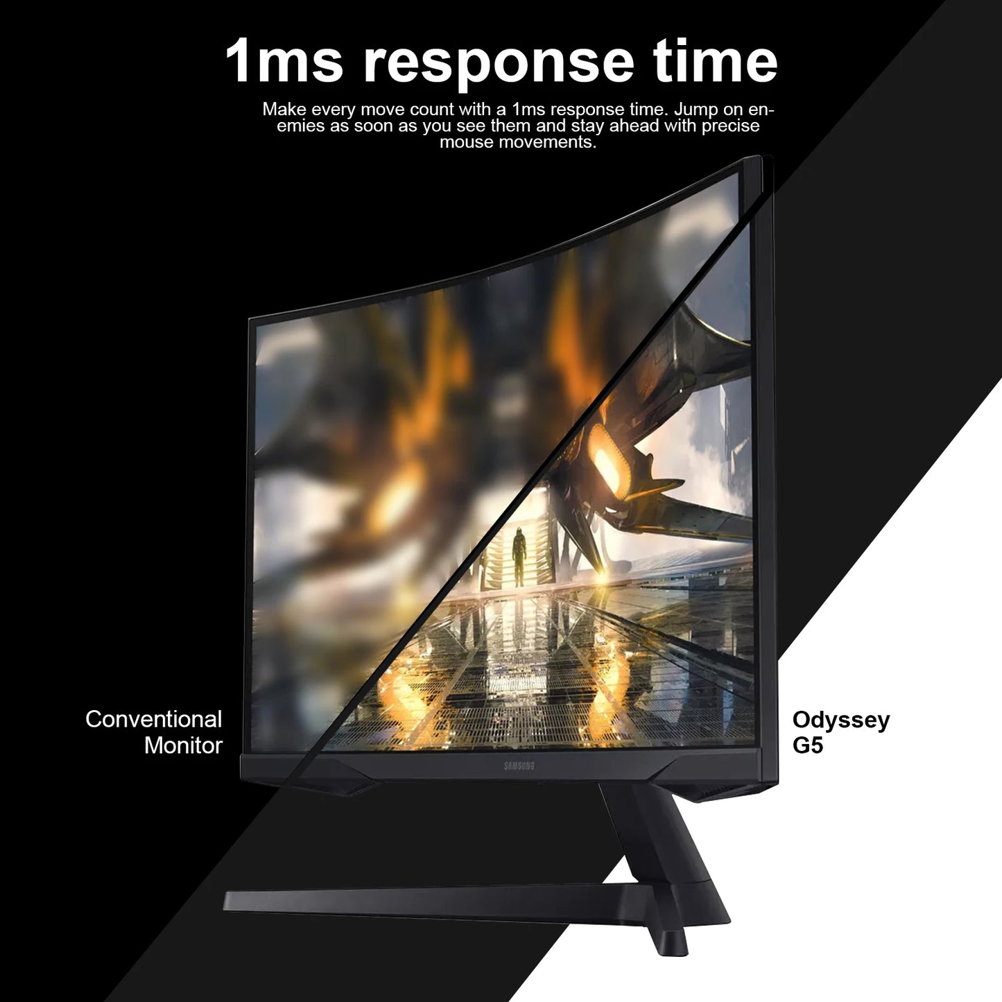 Samsung Odyssey G550A Gaming Monitor QHD 2560x1440 165Hz HDR