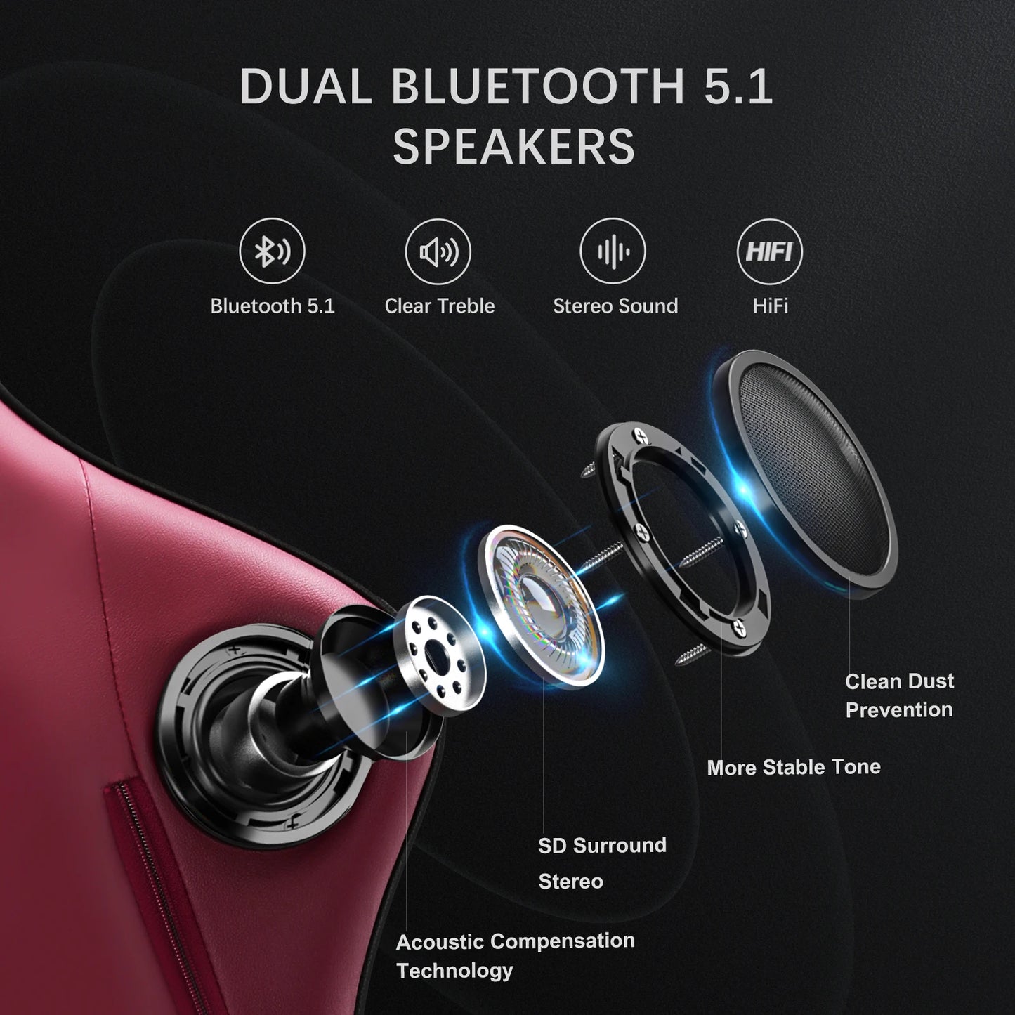 GTPLAYER Gaming Chair Ergonomic Faux Leather Footrest Swiveling Racing PC