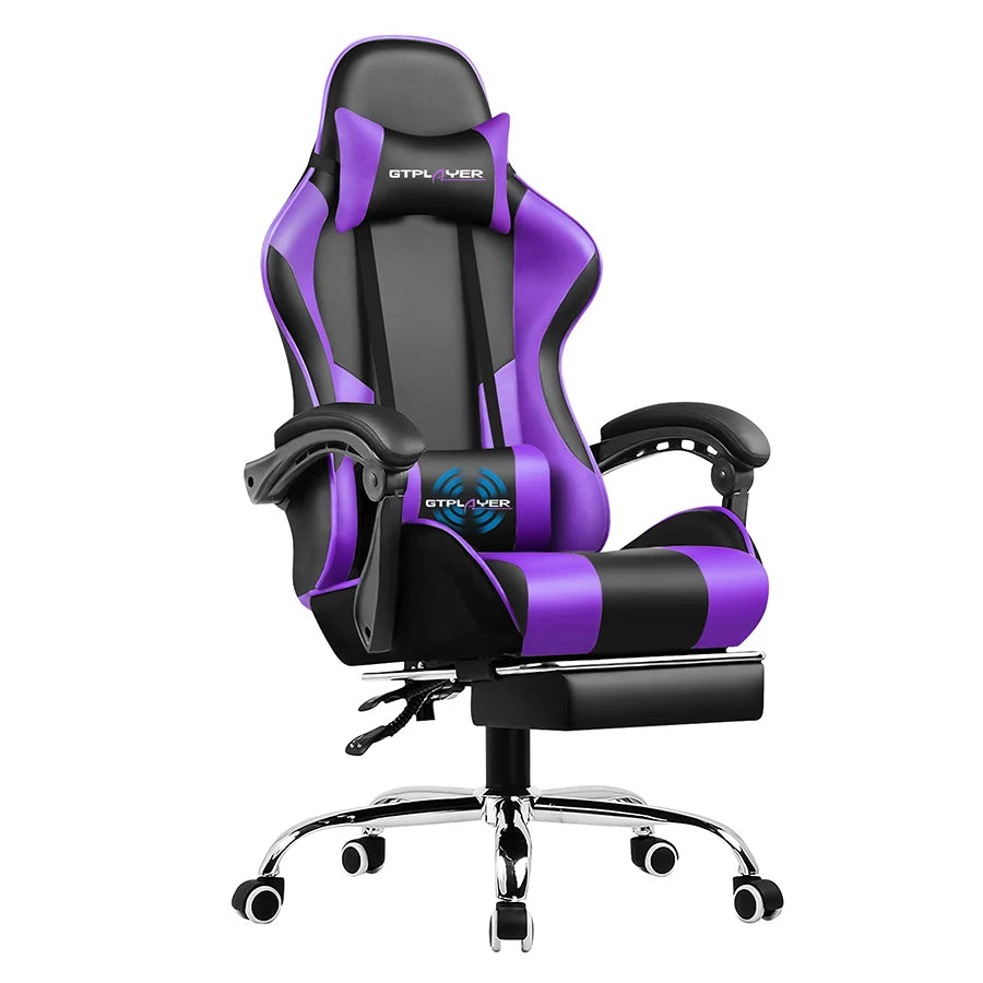 GTPLAYER Gaming Chair With Footrest And Lumbar Support