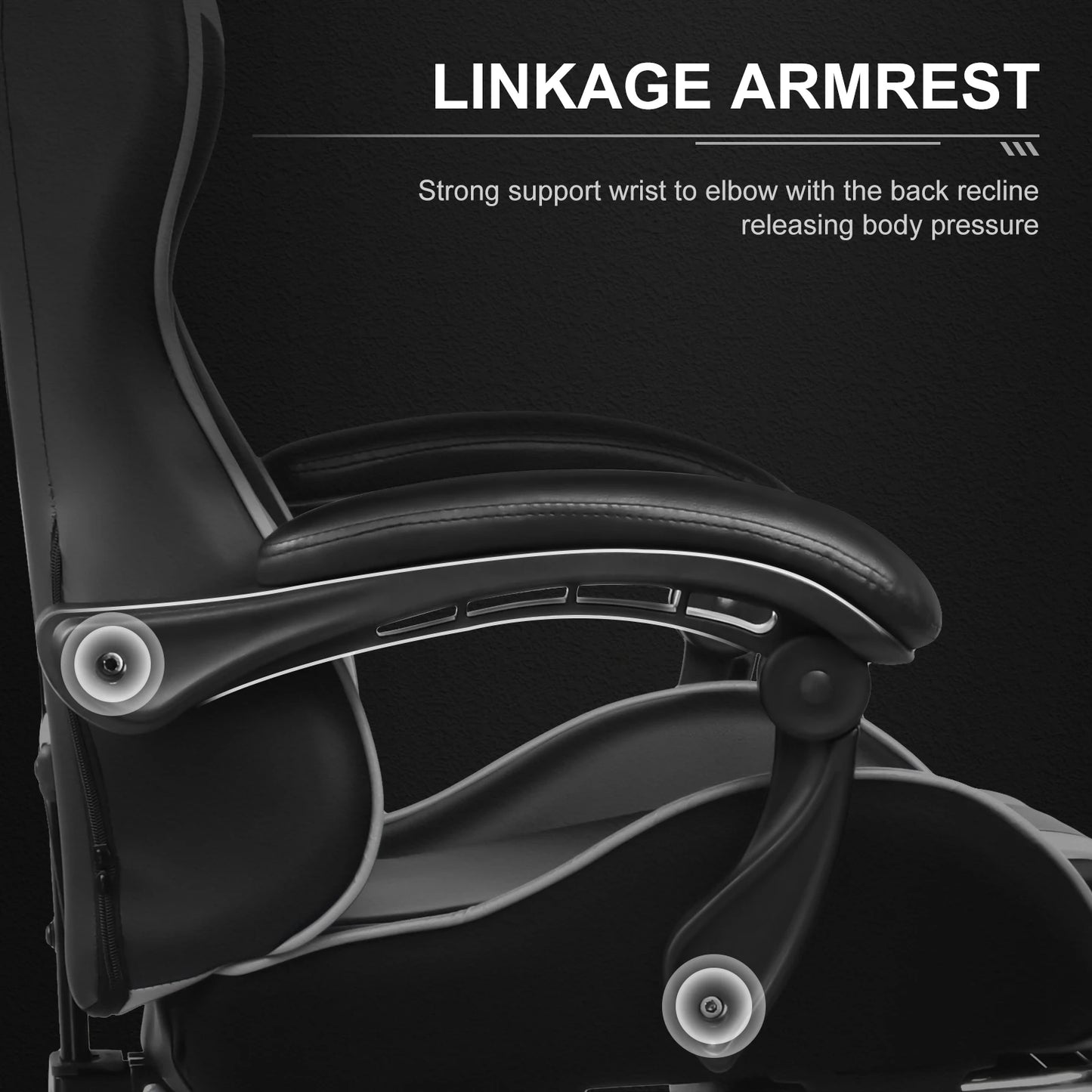 GTPLAYER Gaming Chair With Footrest And Lumbar Support