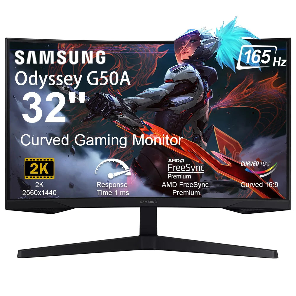 Samsung Odyssey G550A Gaming Monitor QHD 2560x1440 165Hz HDR