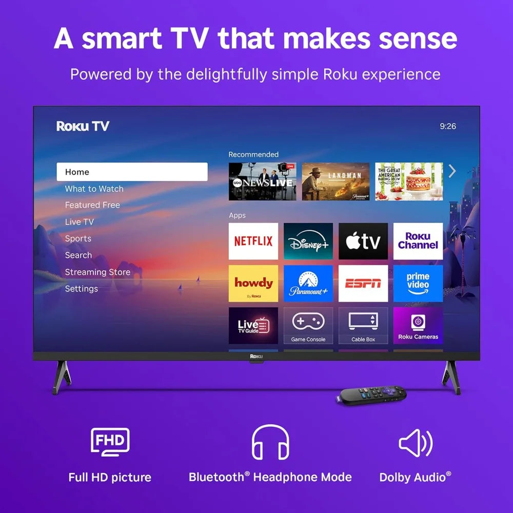 XMSJ Roku 1080p Smart TV With Voice Remote And Wi-Fi