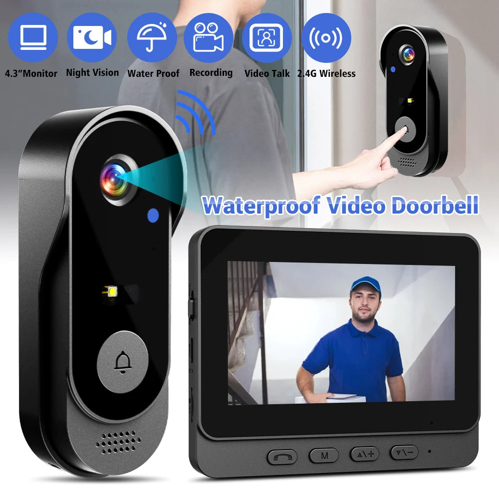 2.4G Wireless Video Doorbell Camera With Night Vision