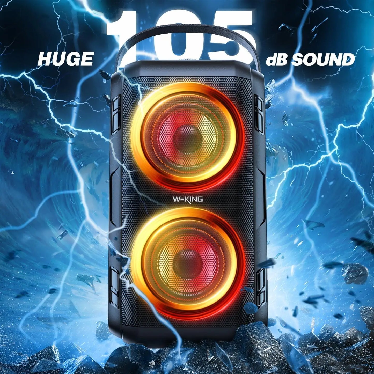 W-King 80W RMS Party Bluetooth Boombox Speaker System