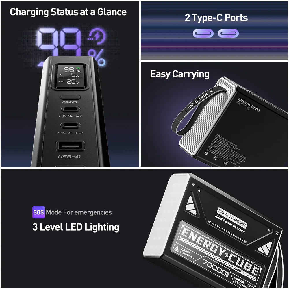 Movespeed Z70 Pro 100W Power Bank for MacBook Pro Outdoor