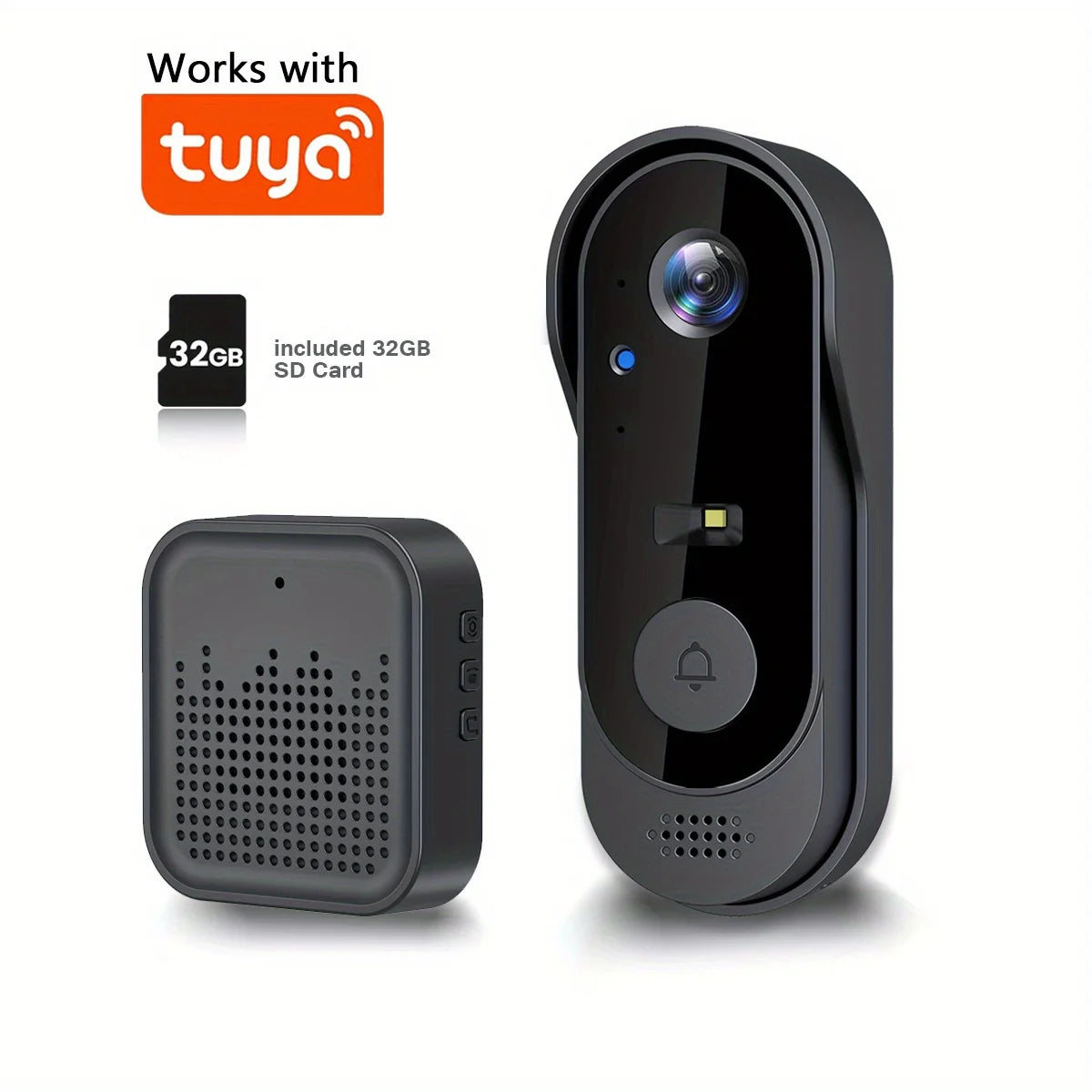 XBIBI Video Doorbell 1080P WiFi Outdoor With Two-Way Audio