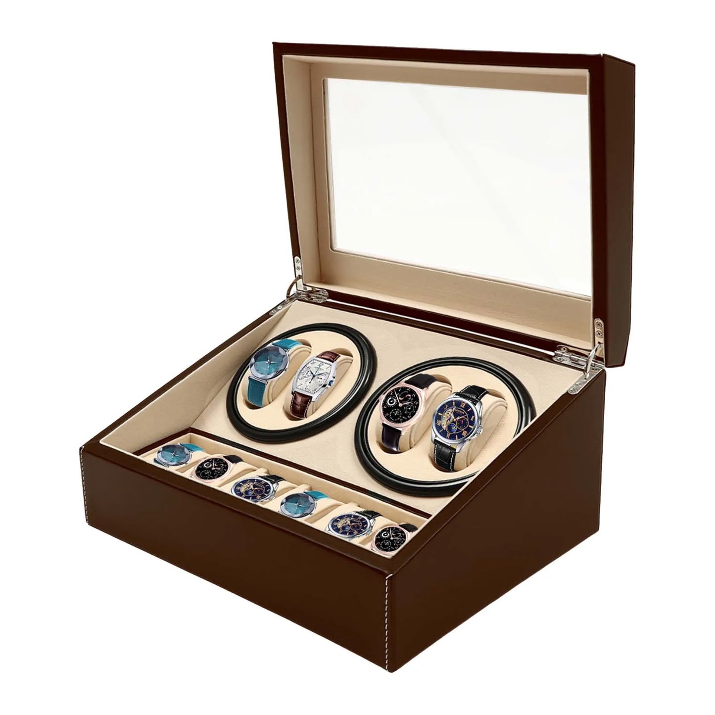 Watch Winder Automatic Shaker PU Leather Mechanical Watch Box