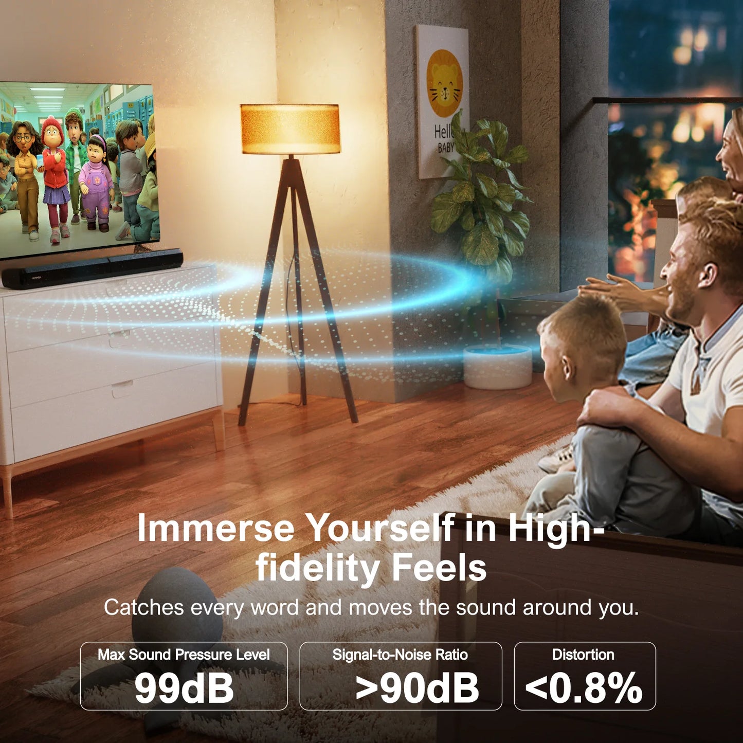 ULTIMEA TV Sound Bar With Bluetooth Five Point Three App