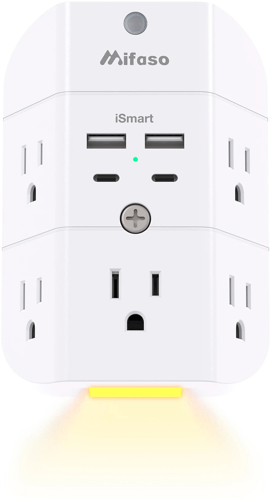 MIFASO Night Light Surge Protector 5 Outlet USB Ports Charger