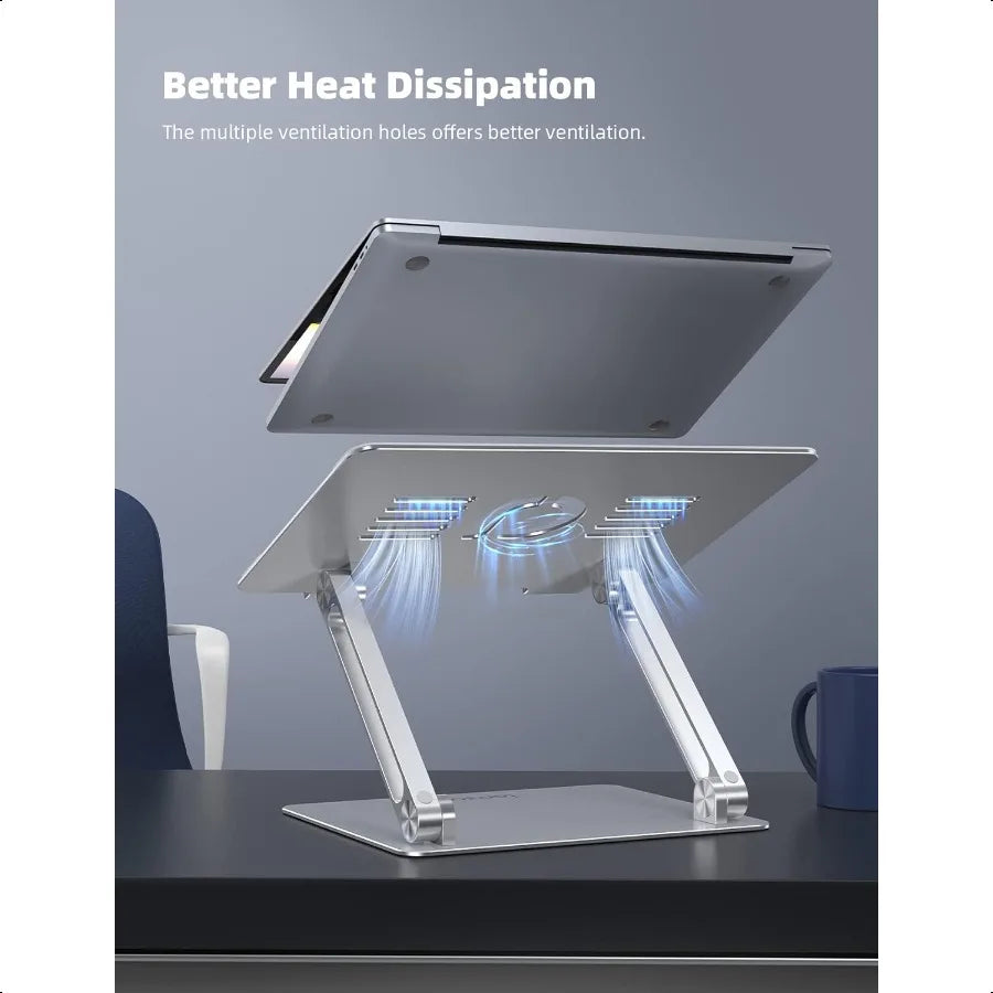 Customizable Aluminum Laptop Stand for Workstation with Ergonomic Height Adjustment