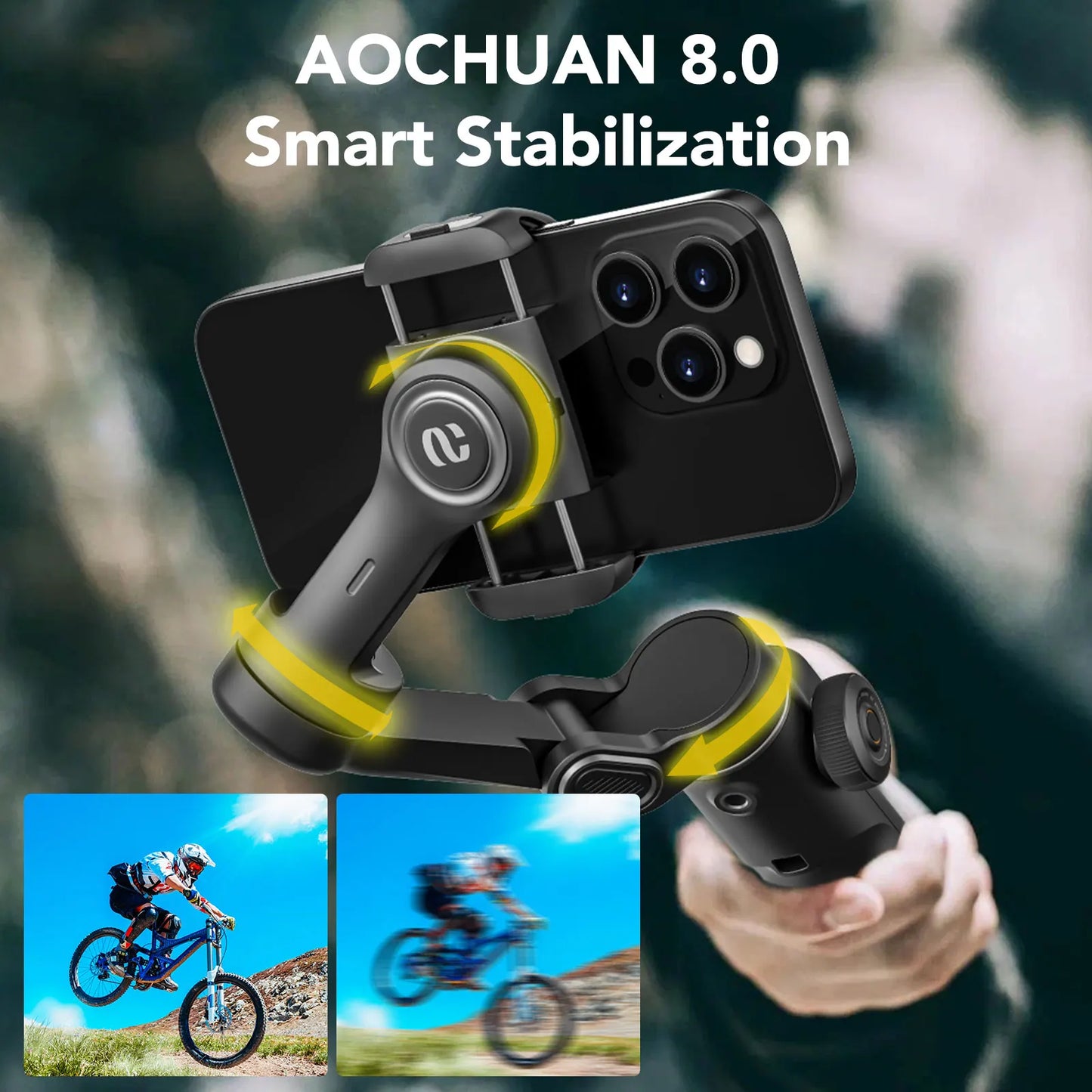 AOCH Smart X2 Gimbal Stabilizer With LED Display For iPhone