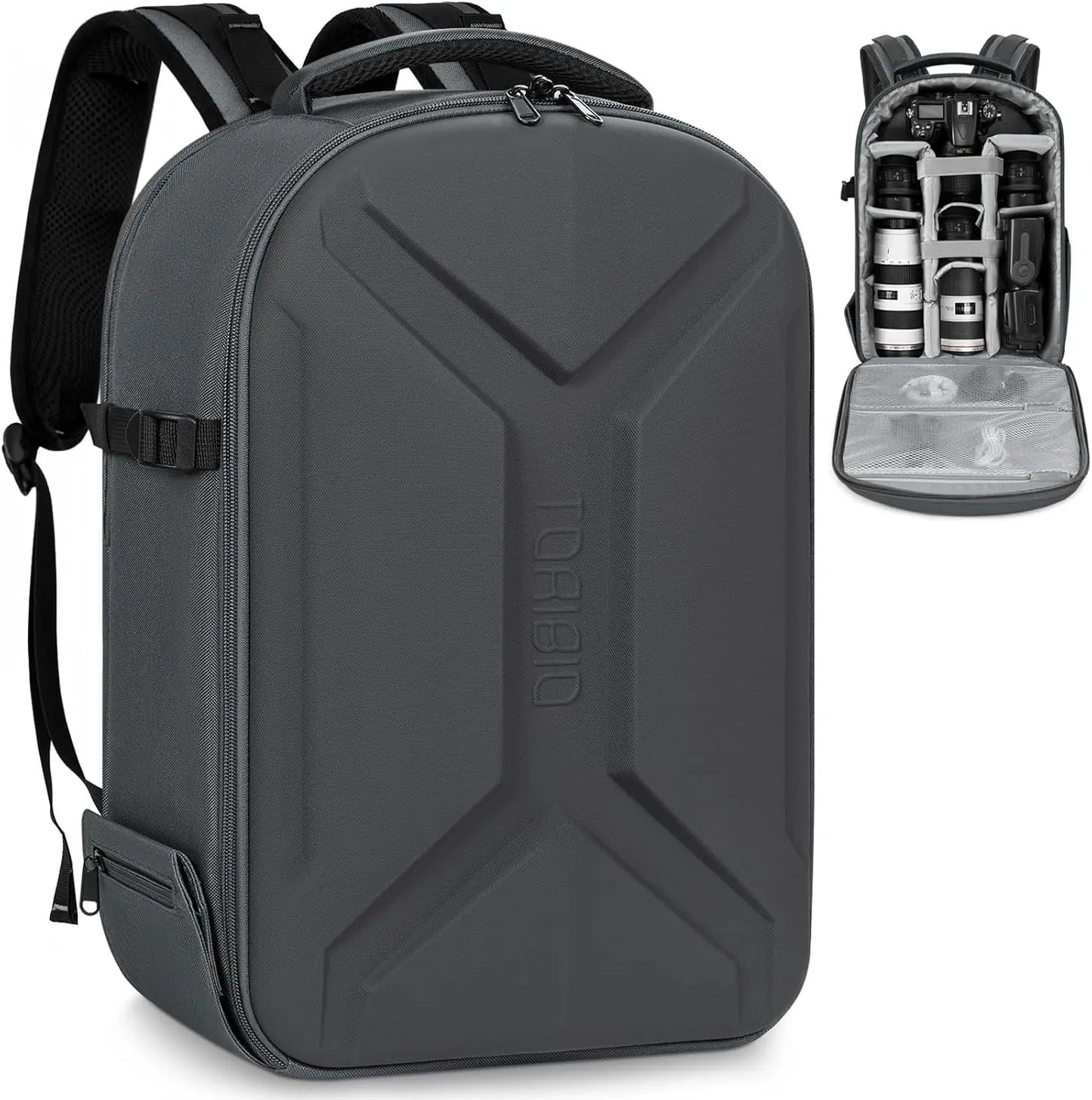 XMSJ Hardshell Camera Backpack Waterproof Tripod Holder And Laptop Compartment