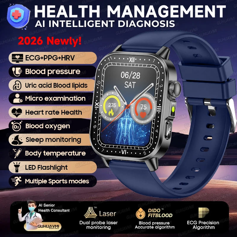 ECG PPG Health Diagnosis Smartwatch With Body Analysis