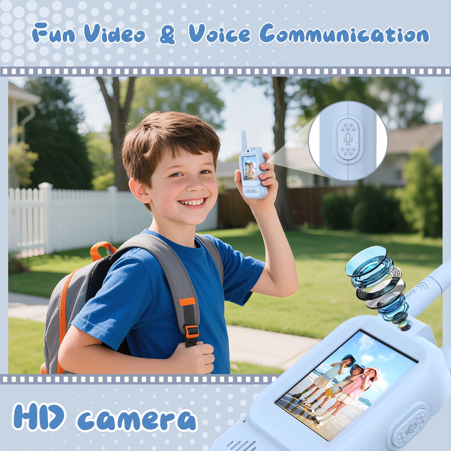 NONECN Kids Video Walkie Talkie Toys 2 Pack HD Camera