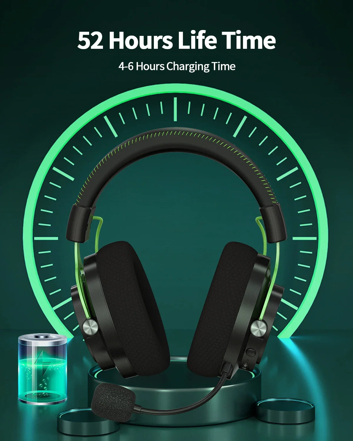 NUBWO G03 Wireless Gaming Headset With Dongle Noise Cancelling Mic