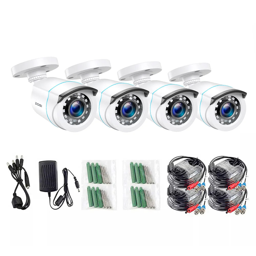 ZOSI 4 Pack 1080P HD TVI Security Cameras Outdoor Indoor