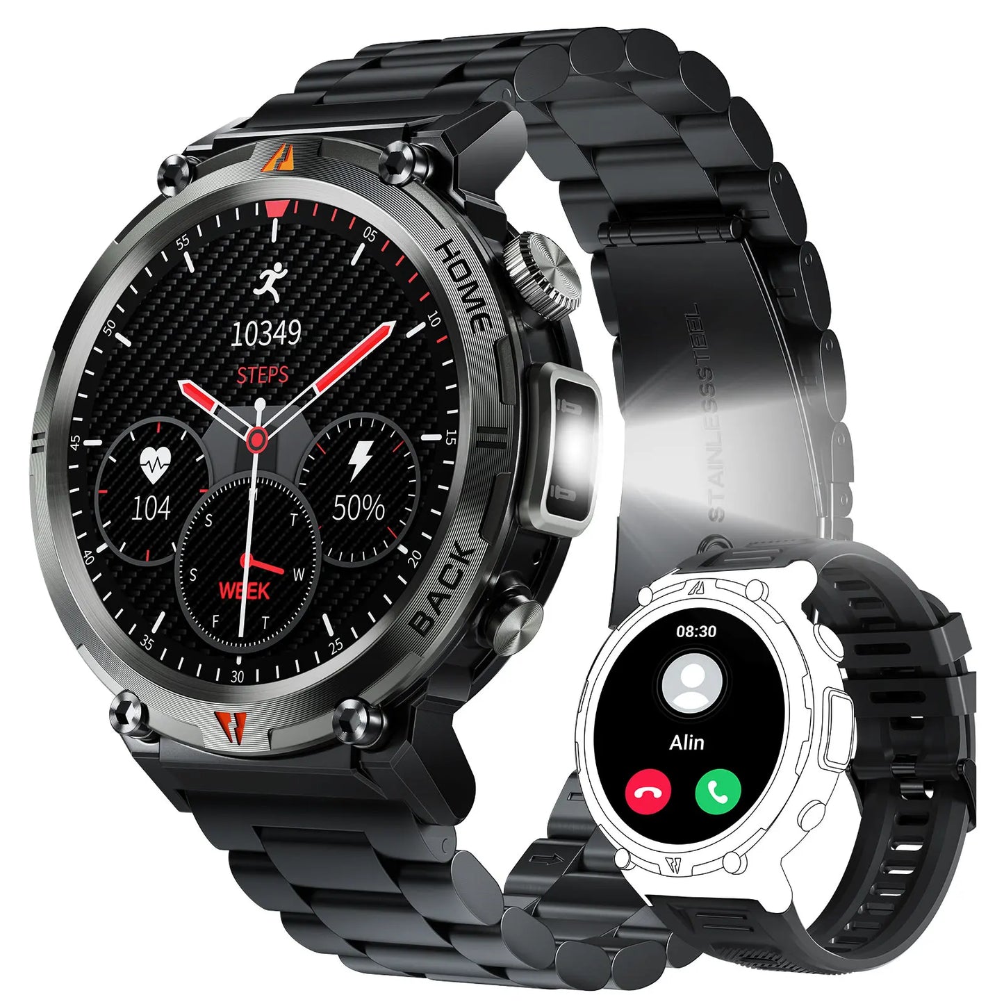 EIGIIS KE3 Bluetooth Call Smartwatch for Men Heart Rate Monitor