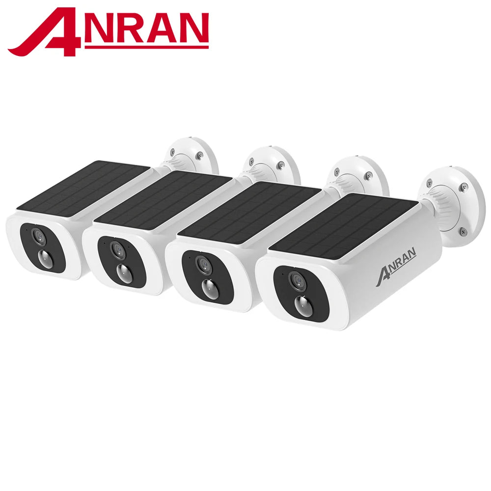 ANRAN 2K Solar Security Camera Set 4 Pack 2.4G Wireless