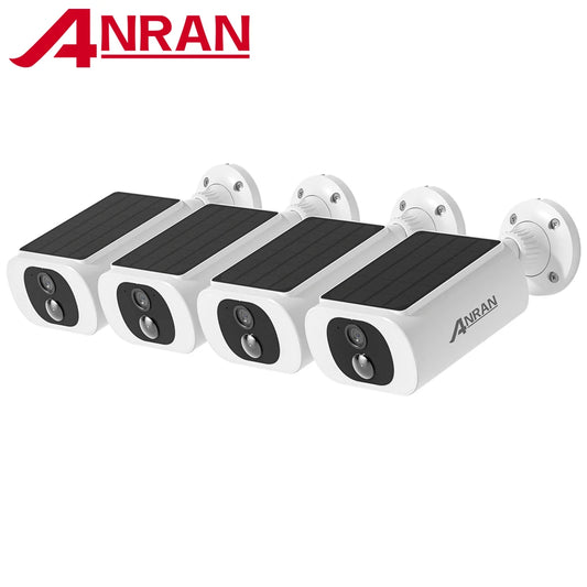 ANRAN 2K Solar Security Camera Set 4 Pack 2.4G Wireless
