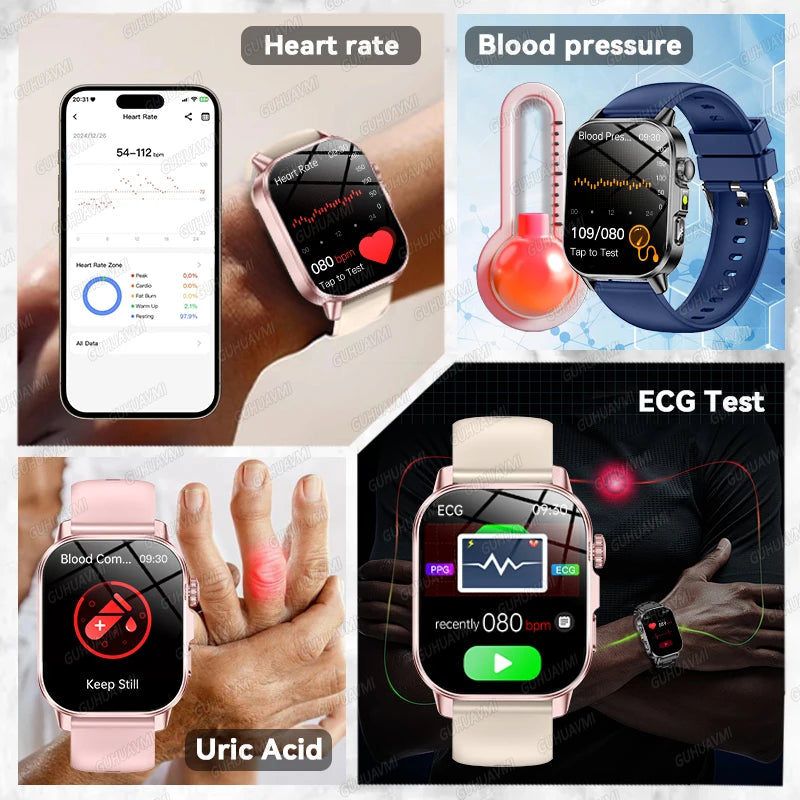 ECG PPG Health Diagnosis Smartwatch With Body Analysis
