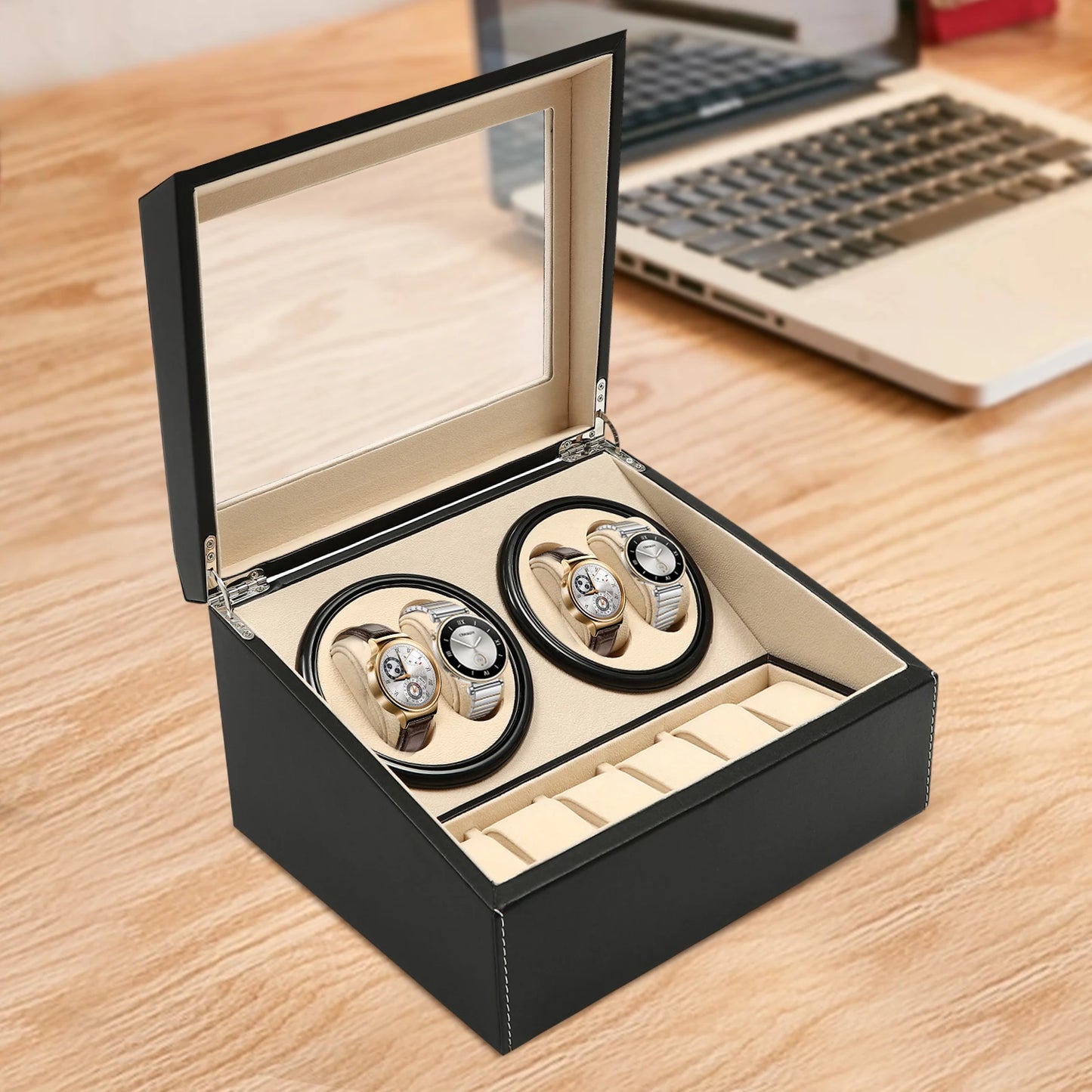 Watch Winder Automatic Shaker PU Leather Mechanical Watch Box