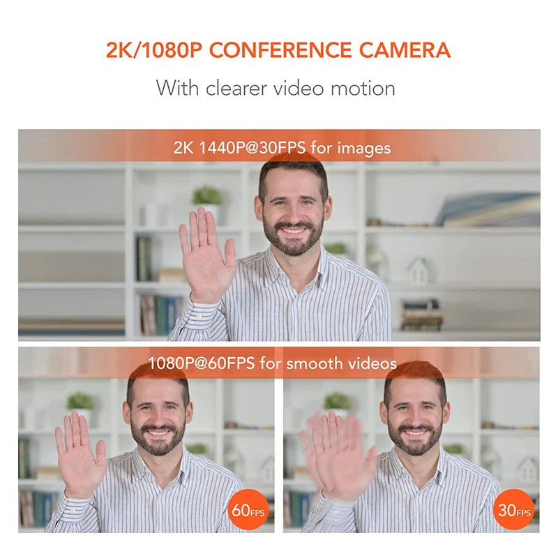 Nuroum V15 AFL 1080P Webcam With Auto Focus Ring Light