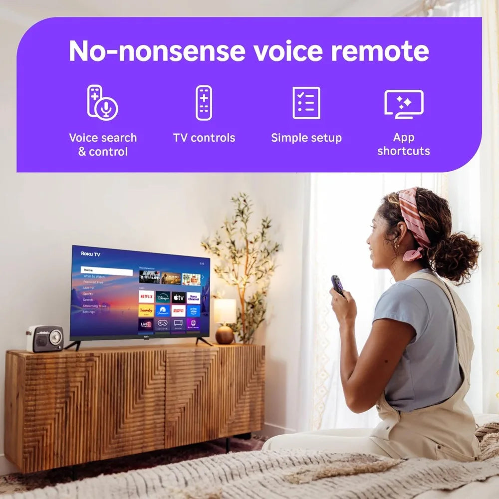 XMSJ Roku 1080p Smart TV With Voice Remote And Wi-Fi