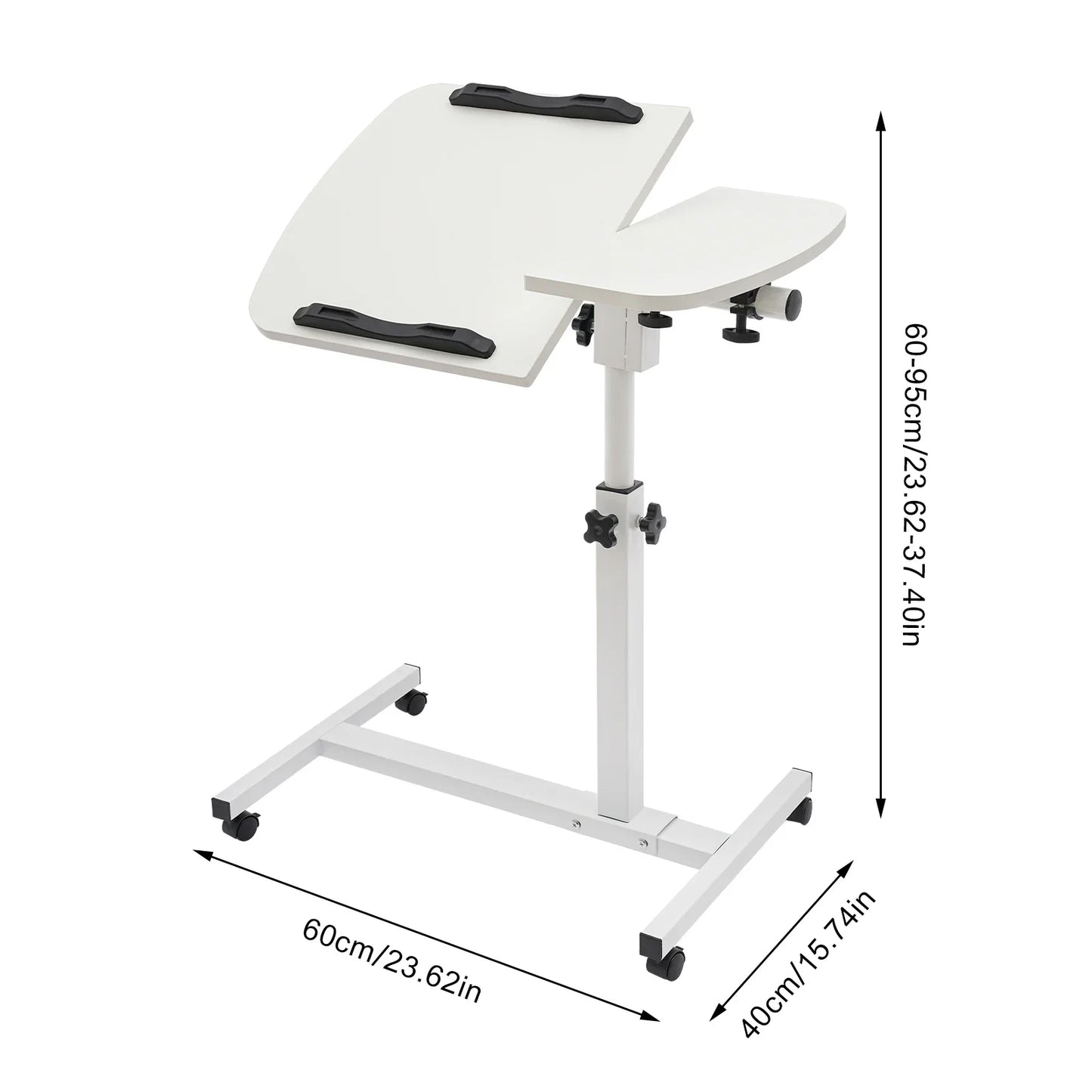 Laptop Stand Rolling Table Height Adjustable Tiltable Side Table