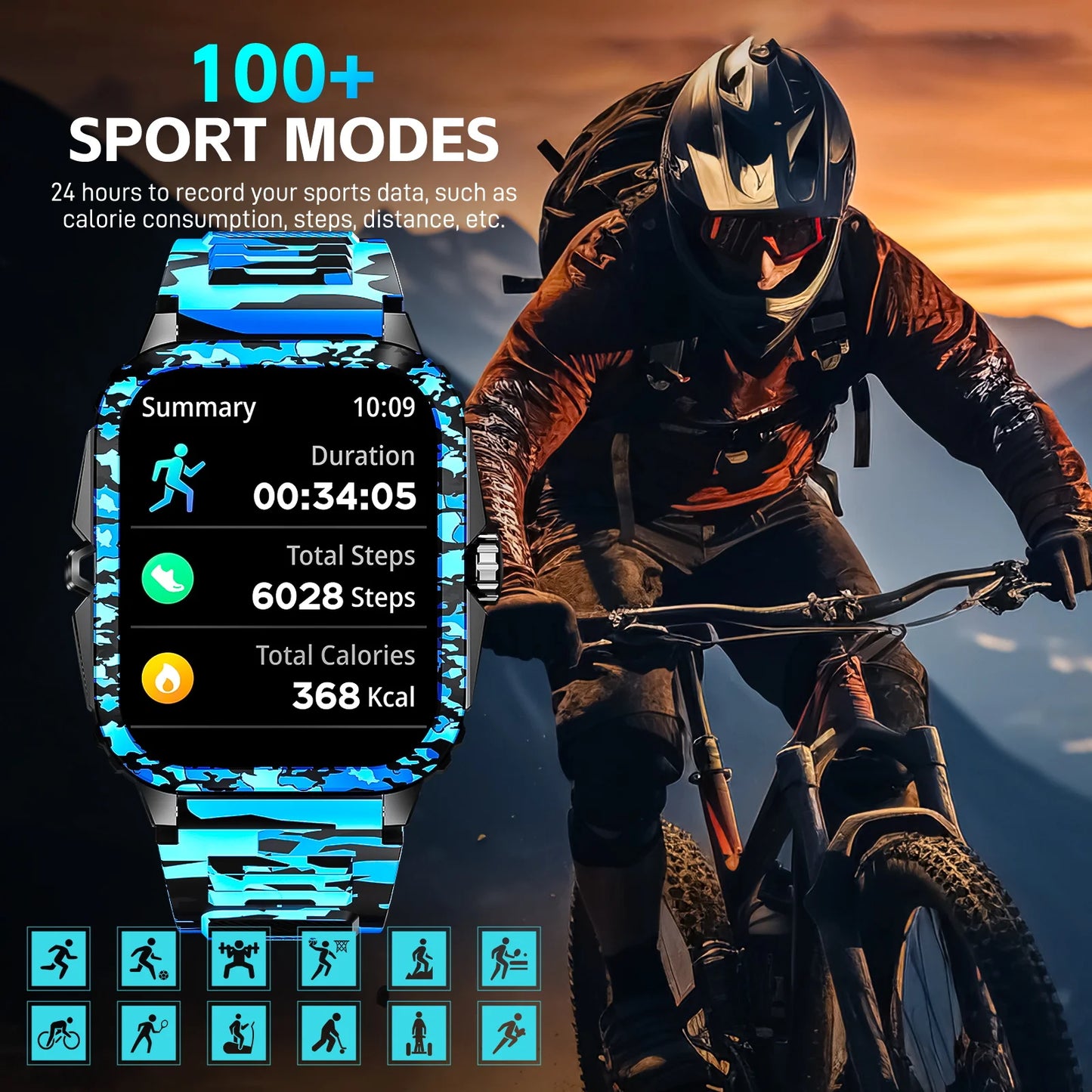 LaNikar KT71 Smart Watch 3ATM Fitness Tracker With Heart Rate