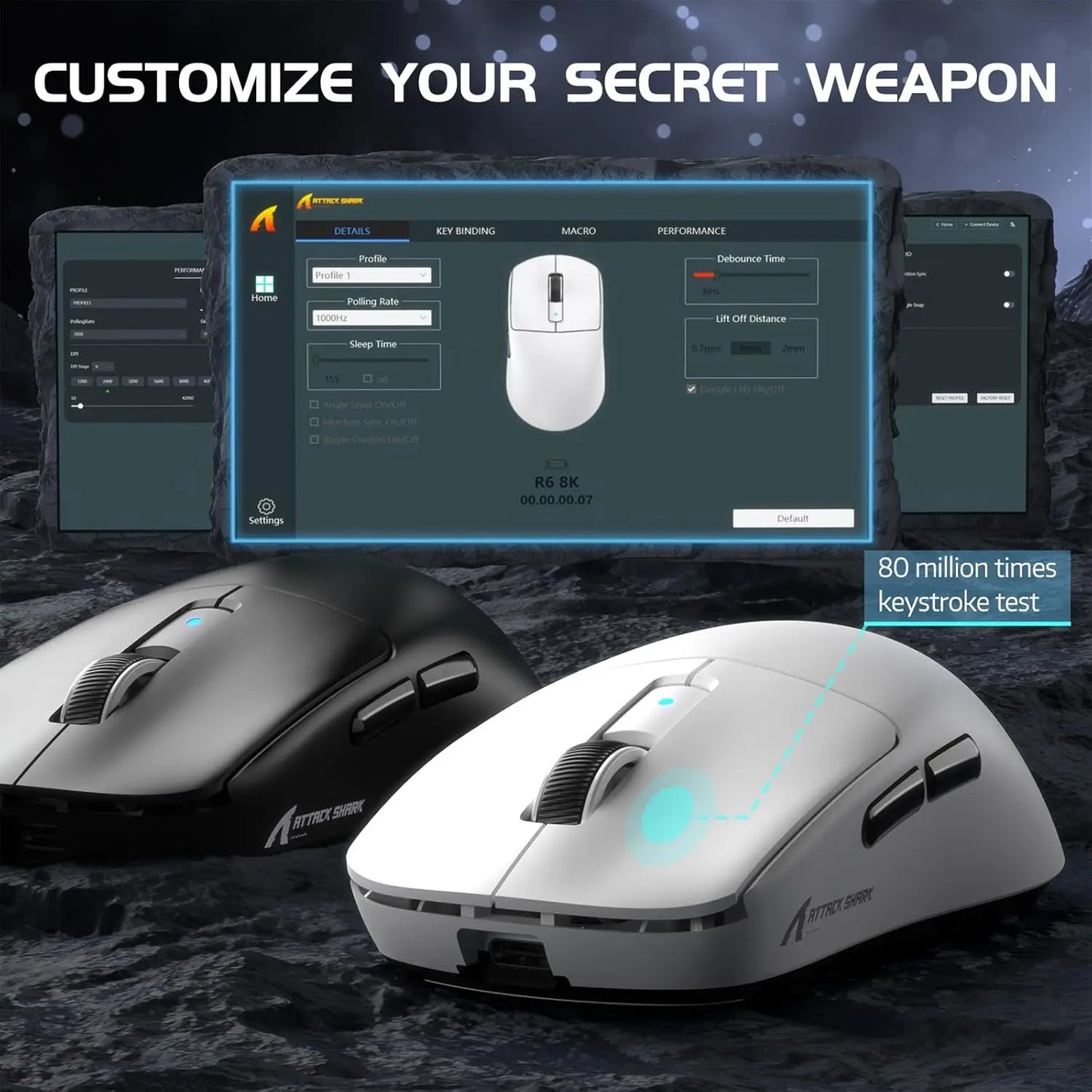 Attack Shark R6 Lightweight Wireless Gaming Mouse With 3950Max Sensor