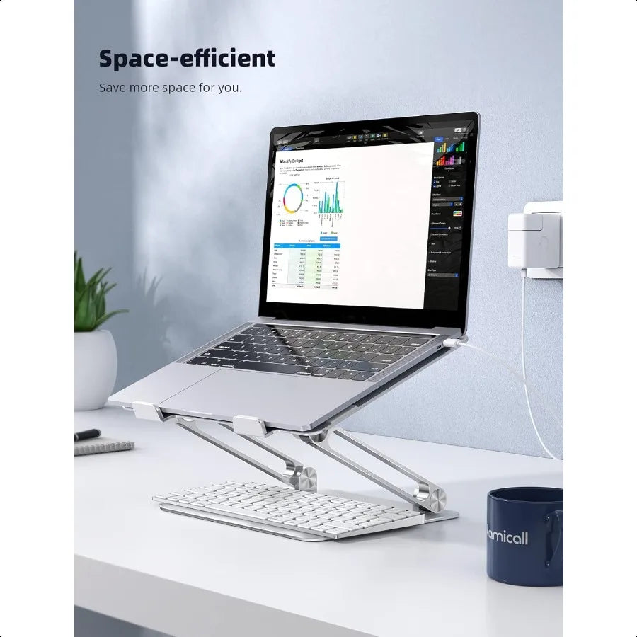 Customizable Aluminum Laptop Stand for Workstation with Ergonomic Height Adjustment