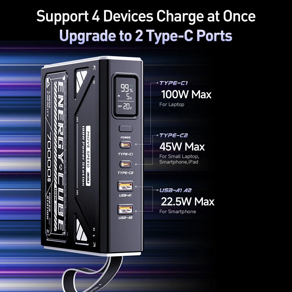 Movespeed Z70 Pro 100W Power Bank for MacBook Pro Outdoor