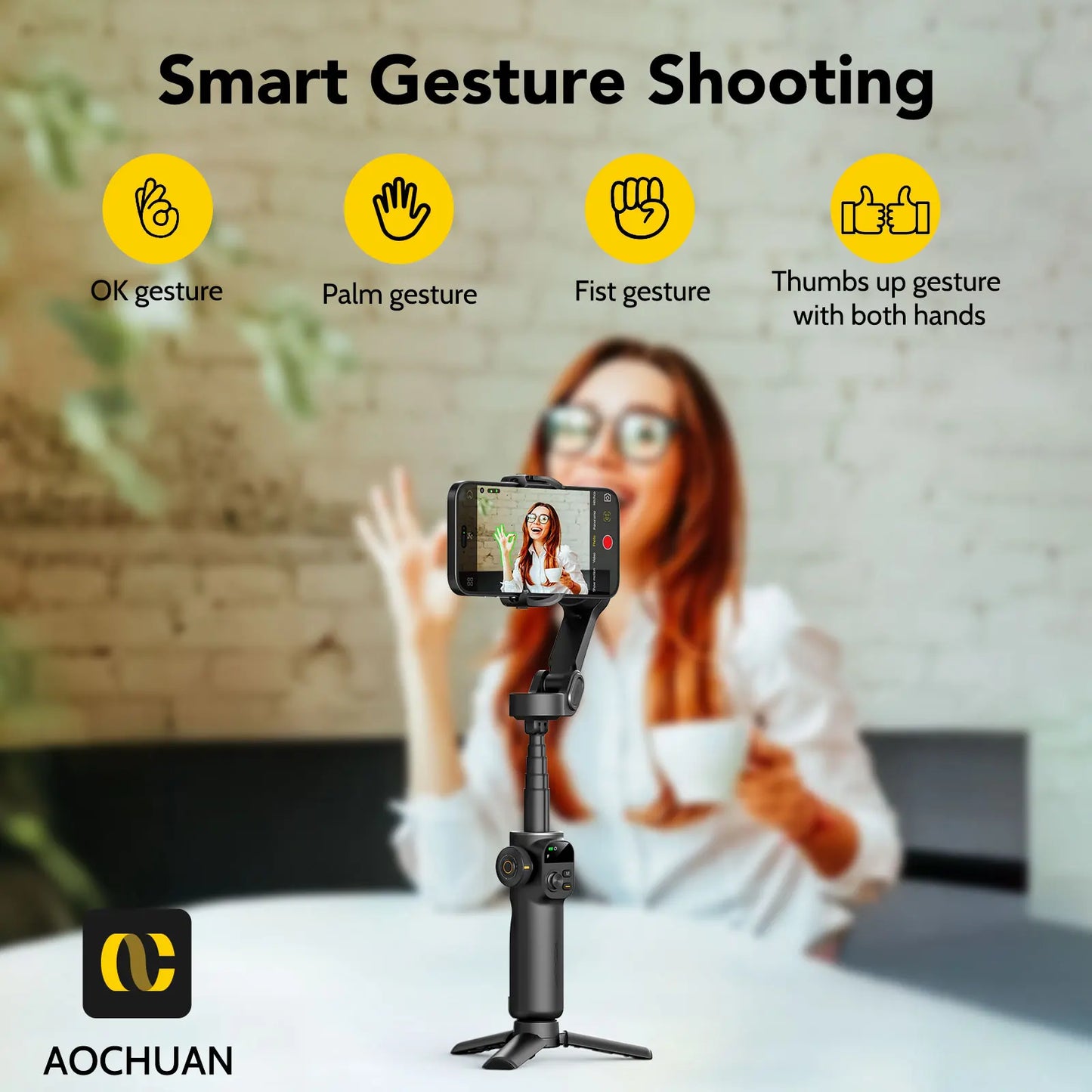 AOCH Smart X2 Gimbal Stabilizer With LED Display For iPhone