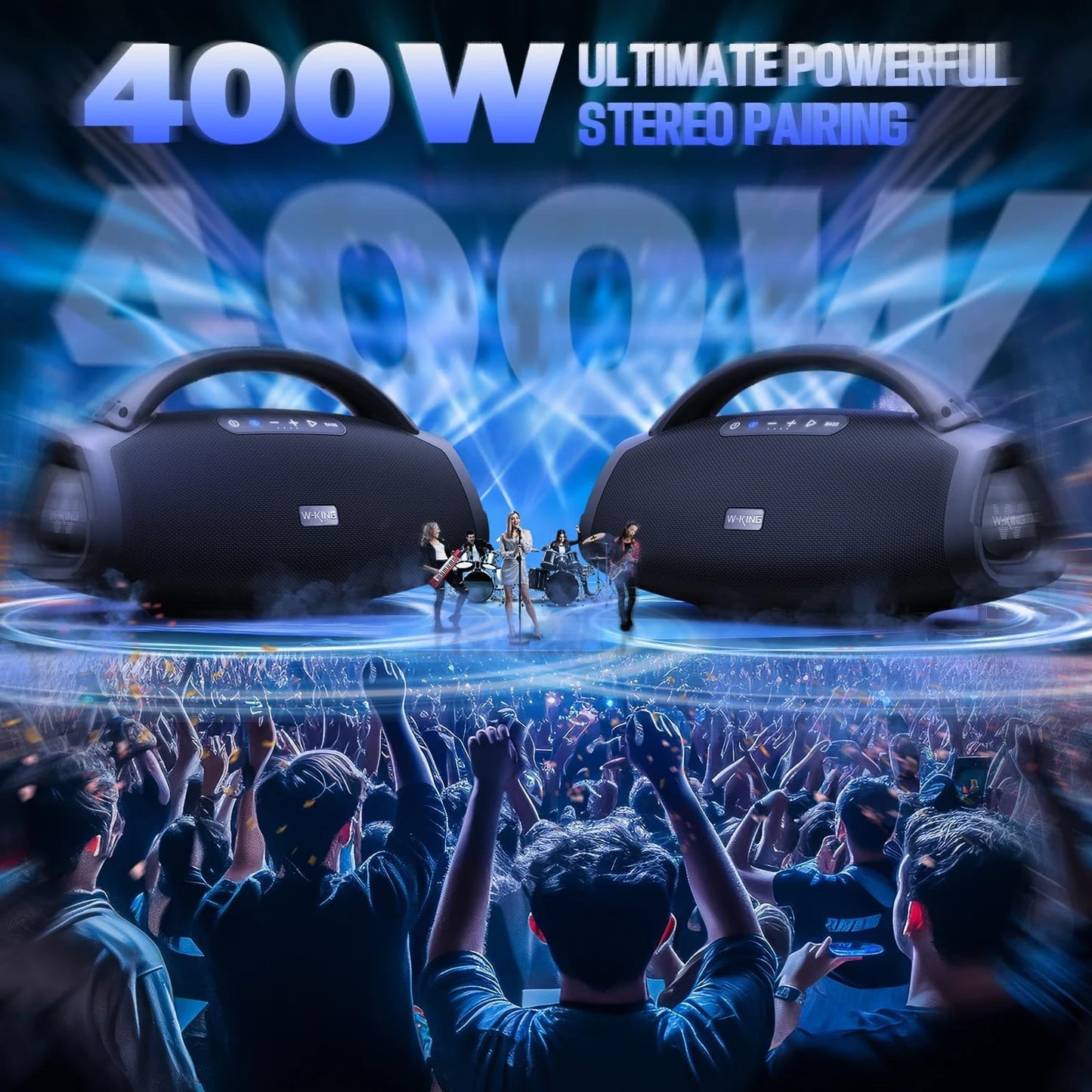 W-King D20 Portable Bluetooth Speaker 200W RMS Bass