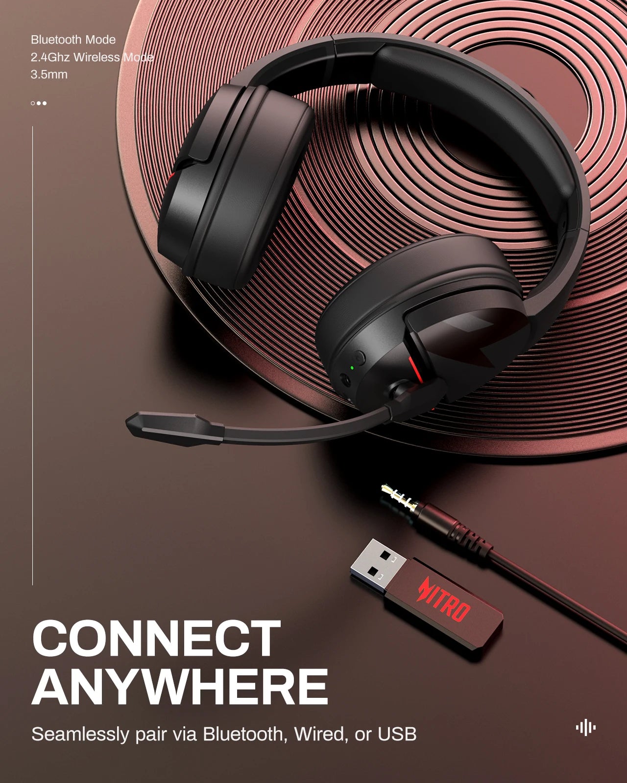 Acer K2 Wireless Gaming Headset With 50mm Drivers For PC