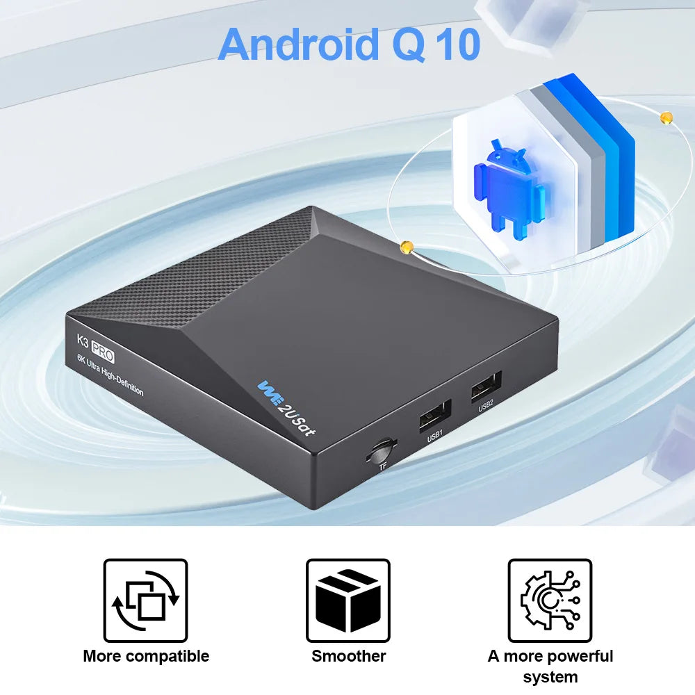 Free Sat K3 Pro 6K HDR Android Television Box WiFi