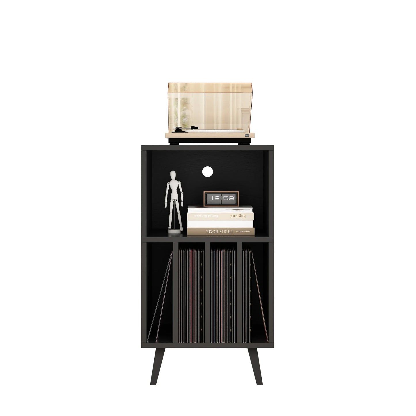 Record Player Turntable Stand With Storage Cabinet
