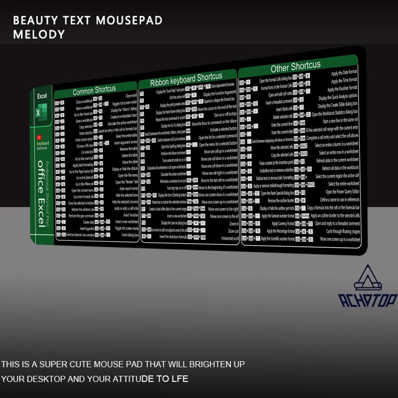 Achotop Linux Commands Gaming Mouse Pad For Desk Setup