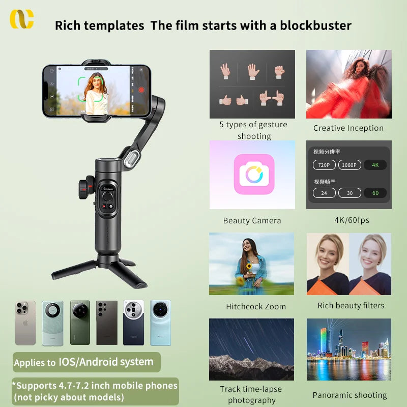 AOCHUAN Smart XE 3-Axis Handheld Gimbal Stabilizer for Smartphones