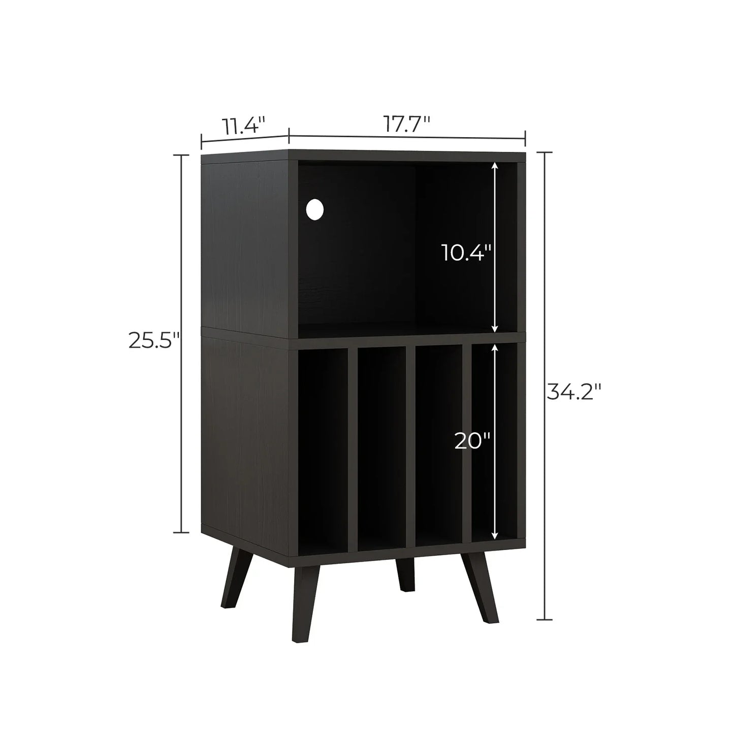 Record Player Turntable Stand With Storage Cabinet